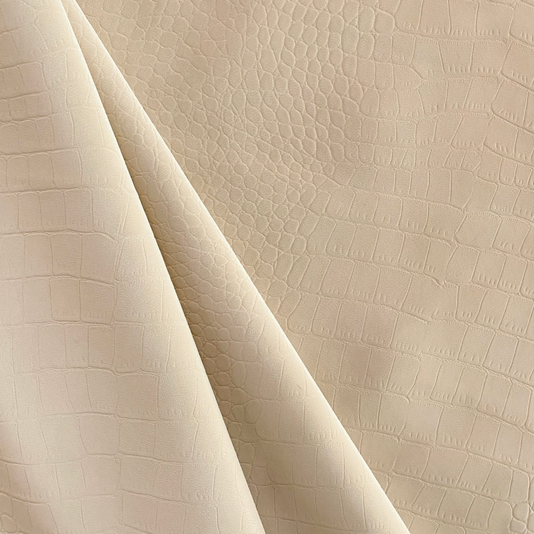 Embossed Reptile Nappa Faux Leather - Beige