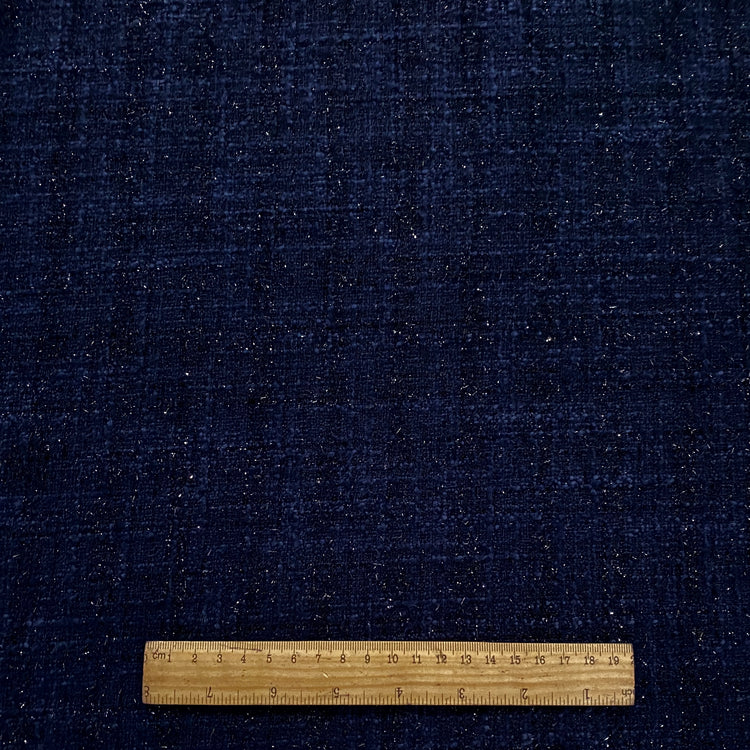 Tinsel Check Tweed- Dark Navy