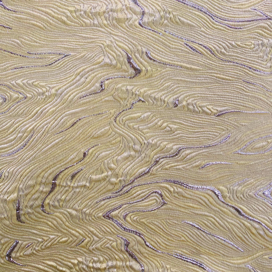 Contour Wave Brocade - Lemon Yellow/Silver Metallic