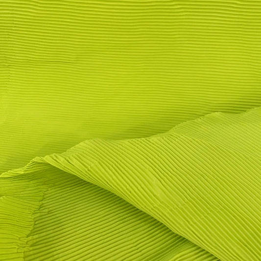 Accordion-Pleated Taffeta - Green Yellow