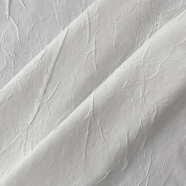 Crinkle Crease Bonded Sateen - White
