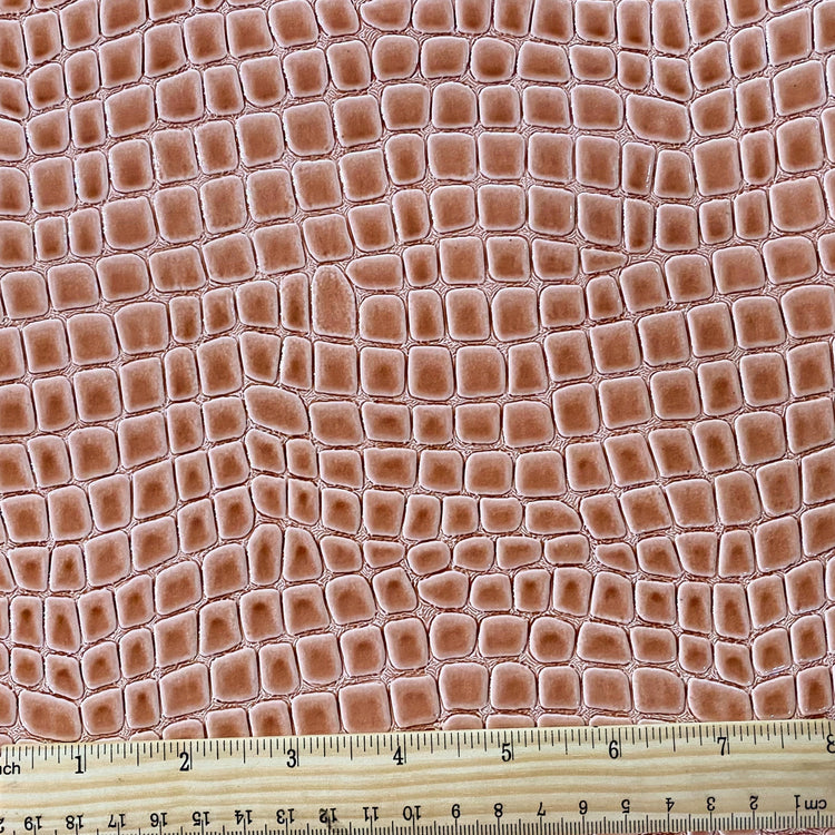 Patent Alligator Faux Leather - Medium Pattern - Light Salmon