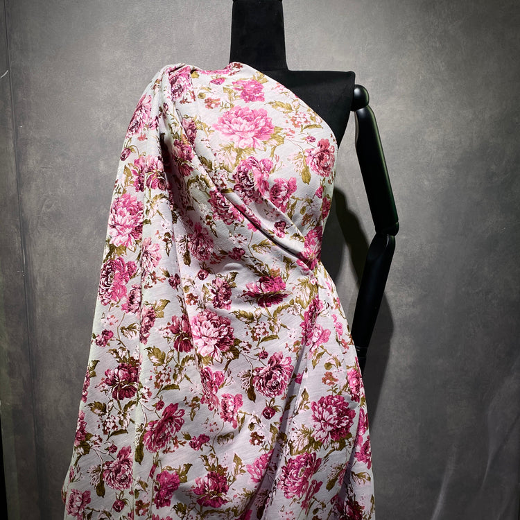 Soft Rose Brocade - Hot Pink/Seashell