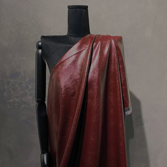 Weathered Grain Faux Leather - Bordeaux