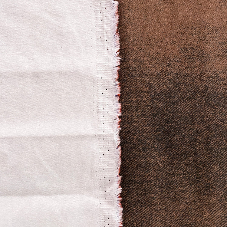 Vintage Fade Print Denim - Saddle Brown / Dark Brown