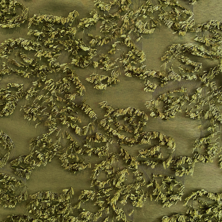 Cut-Pile Damask - Olive Drab