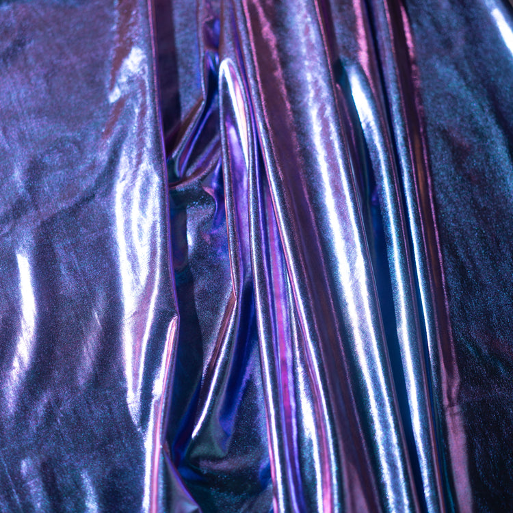 Shot Metallic Stretch Knit - Blue/Purple