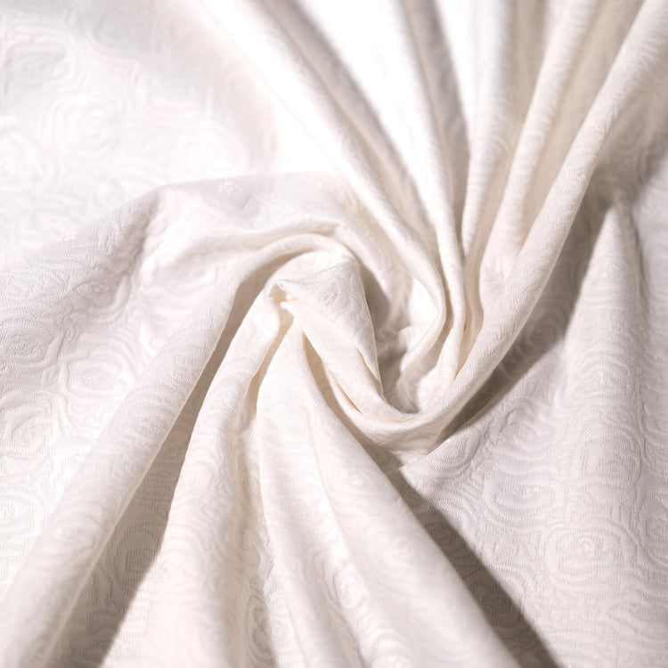 Fine Rose Damask - White