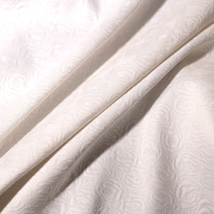 Fine Rose Damask - White