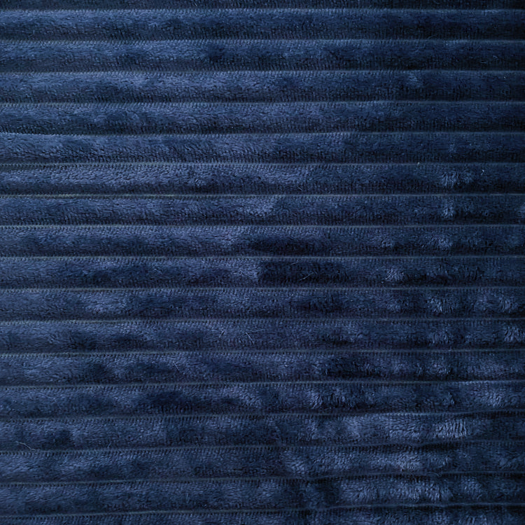 Pelted Striped Faux Fur - Short Pile - Navy