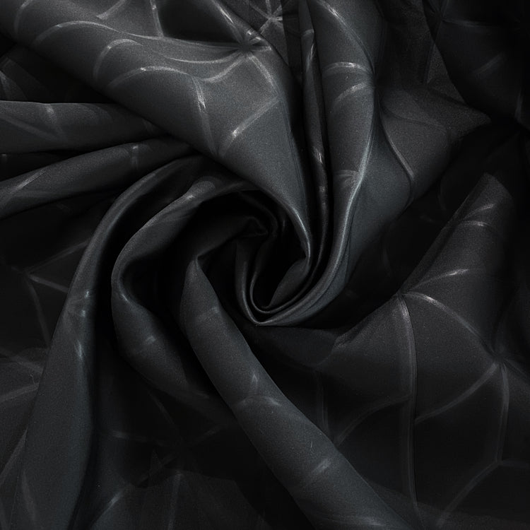 Embossed Geometric Double Knit - Black