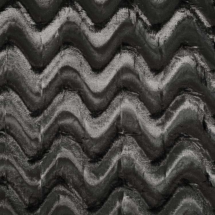 Striped Wave Plush Stretch Velvet - Black