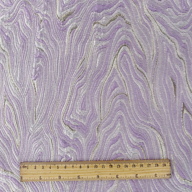 Contour Wave Brocade -  Lilac/Silver Metallic