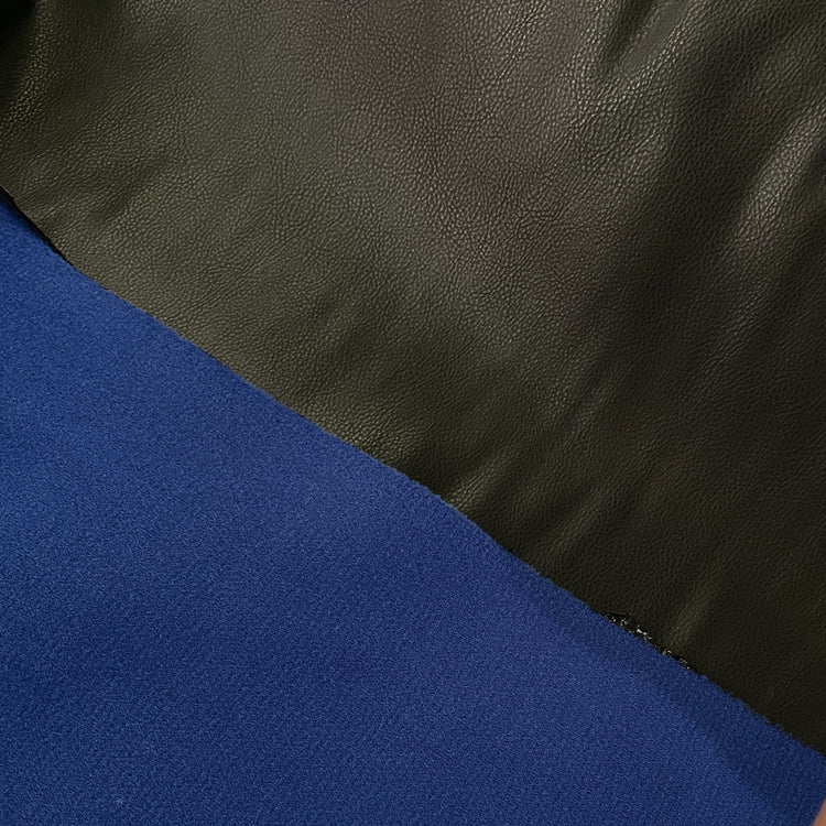 Felted Faux Leather - Black / Navy