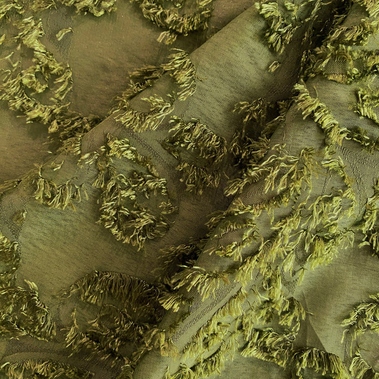 Cut-Pile Damask - Olive Drab