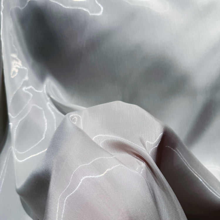 Fabric Lab Exclusive - Satin Backed Liquid Shimmer - White