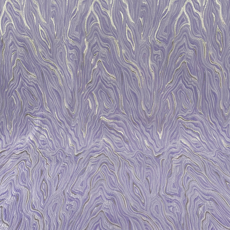 Contour Wave Brocade -  Pale Purple/Silver Metallic