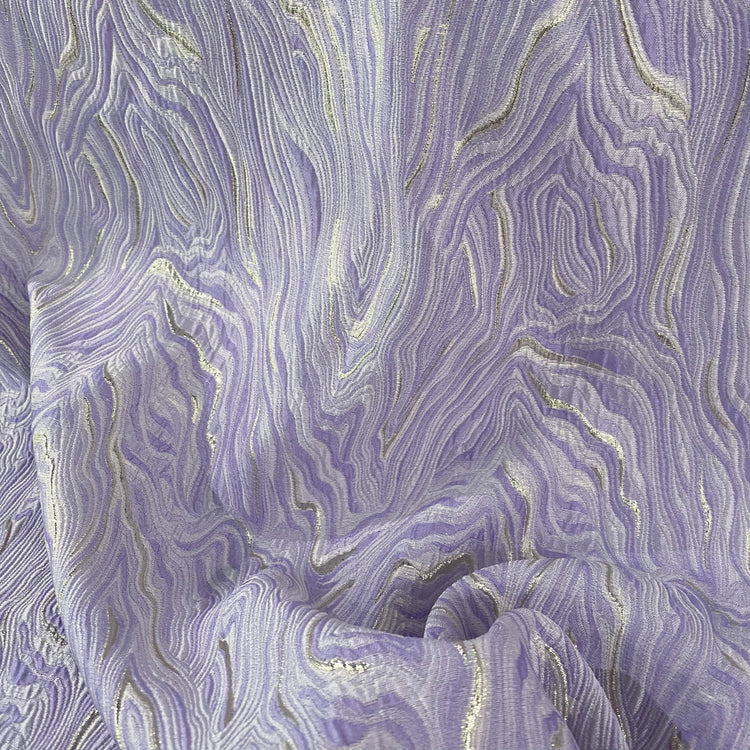 Contour Wave Brocade -  Pale Purple/Silver Metallic