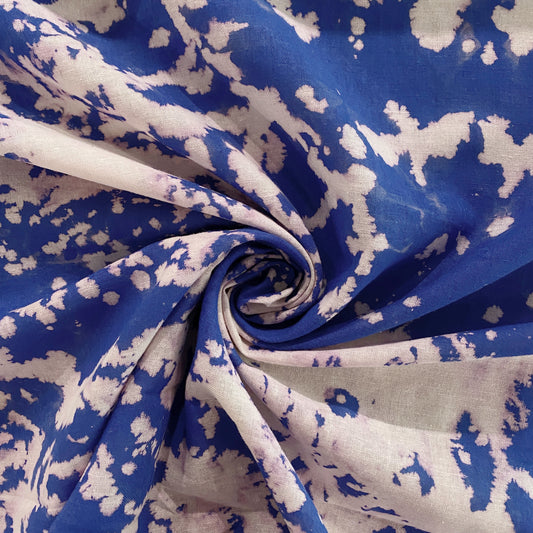 Pigmented Tie Dye Linen Poplin - Blue / White