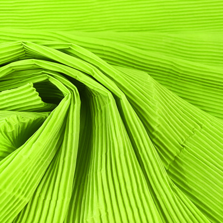 Accordion-Pleated Taffeta - Lawn Green