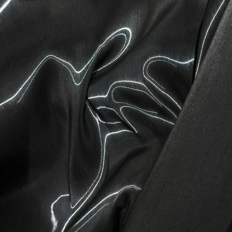 Fabric Lab Exclusive - Satin Backed Liquid Shimmer - Black