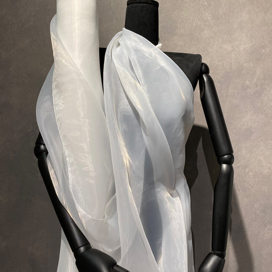 Liquid Shimmer Organza - White