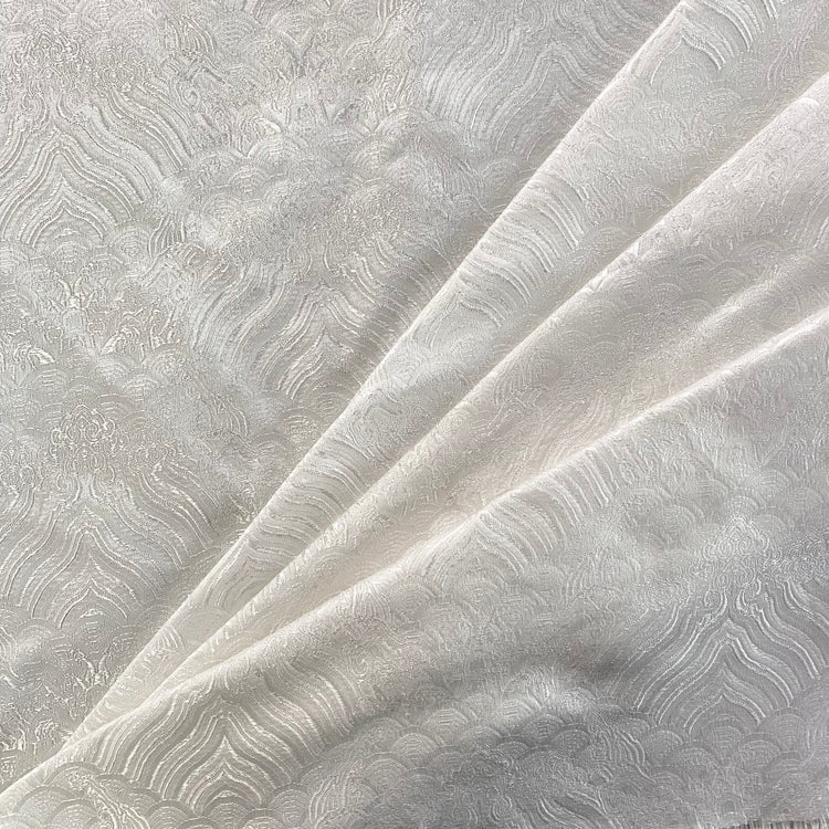 Seigaiha Satin Jacquard - White