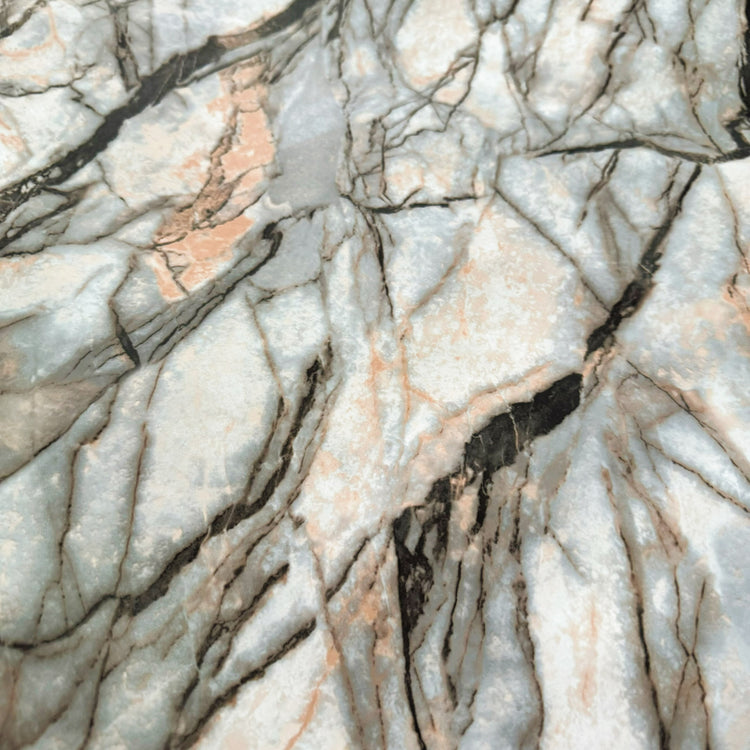 PVC - Deep Vein Marble Print - Gainsboro/Peach Puff/Burnt Umber