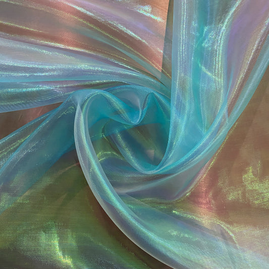 Holographic Organza - Dark Turquoise