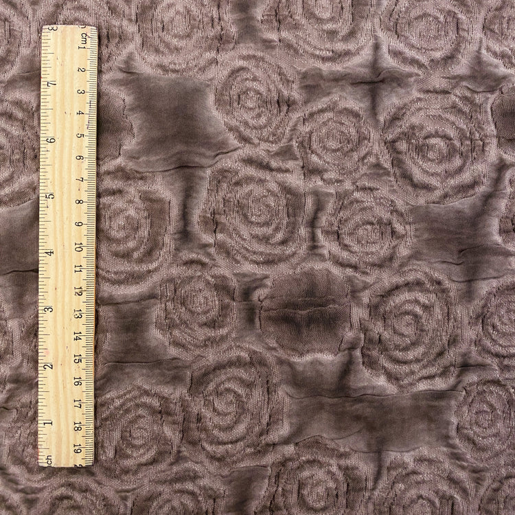 Embossed Crinkle Rose Jacquard -  Brown / Mulberry Purple