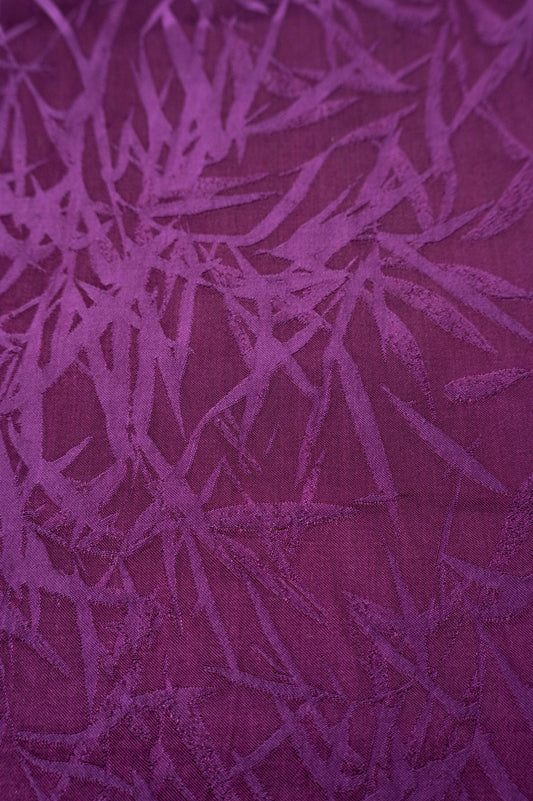 Bamboo Leaves Silk/Cotton Damask - Purple