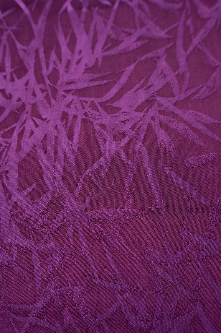 Bamboo Leaves Silk/Cotton Damask - Purple