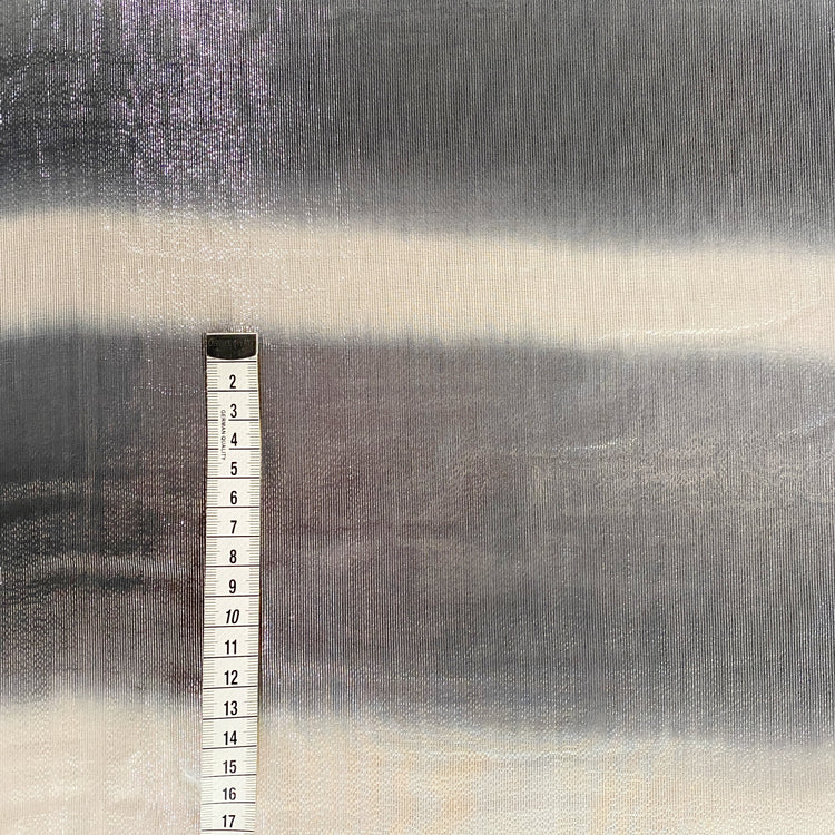Faded Stripe Silk Lurex Chiffon - Silver / Beige