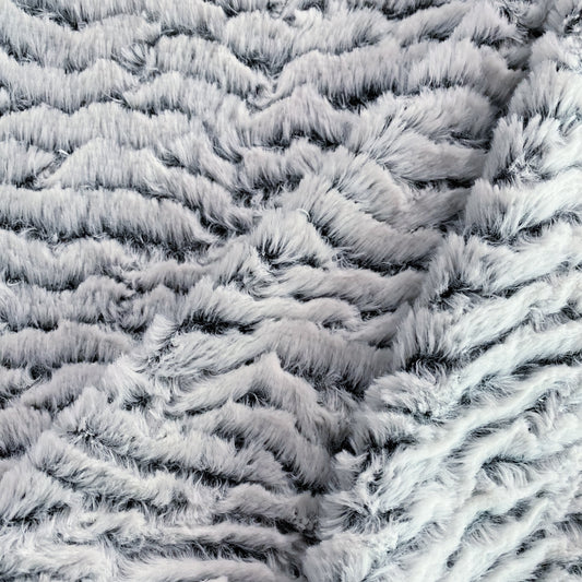 Ripple Striped Faux Fur - White/Black
