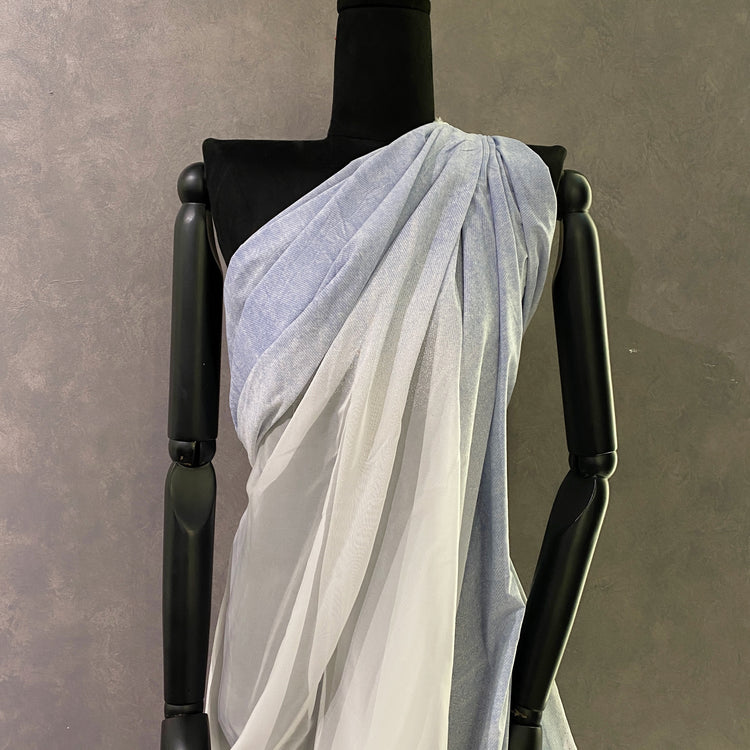 Denim Devoré Burnout Chiffon - Light Blue