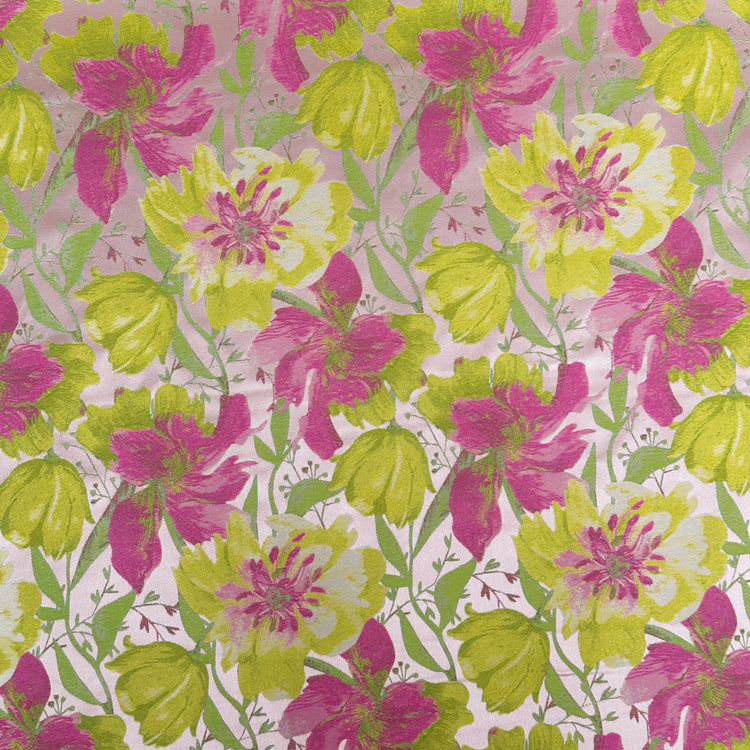 Day Lily & Peony Jacquard - Pink/Pale Green