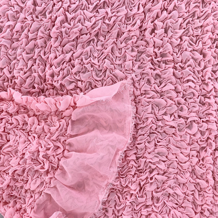 Grid Smocked Chiffon - Pink