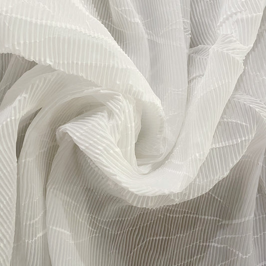Crease-Pressed Plisse - White