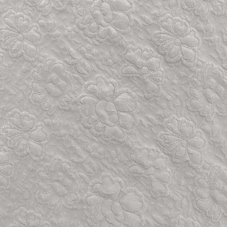 Raised Rose Jacquard - White