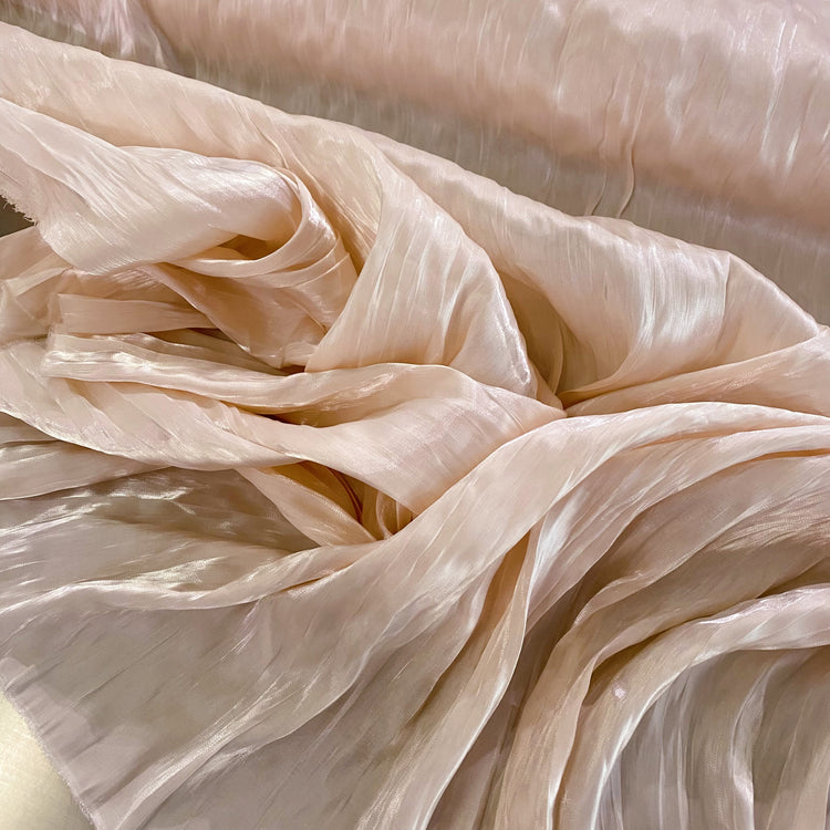 Plisse Shimmer Satin - Bisque