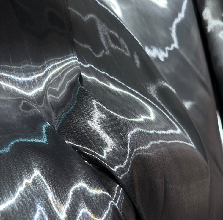 Fabric Lab Exclusive - Satin Backed Liquid Shimmer - Gunmetal
