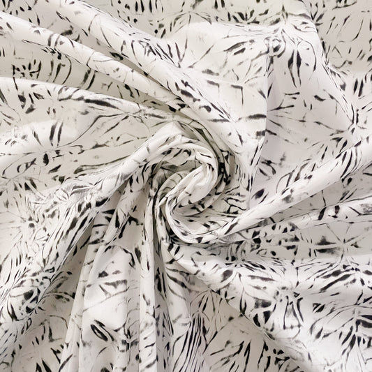 Burnished Bonded Embossed Taffeta - White / Black