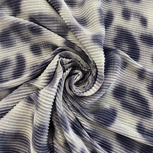 Airbrush Leopard Print Plisse - Slate Blue/Ghost White