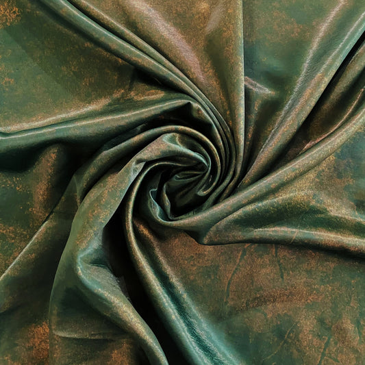 Crushed/Stone Washed Satin - Emerald