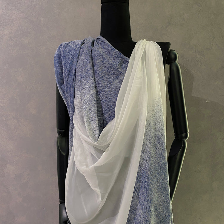 Denim Devoré Burnout Chiffon - Navy