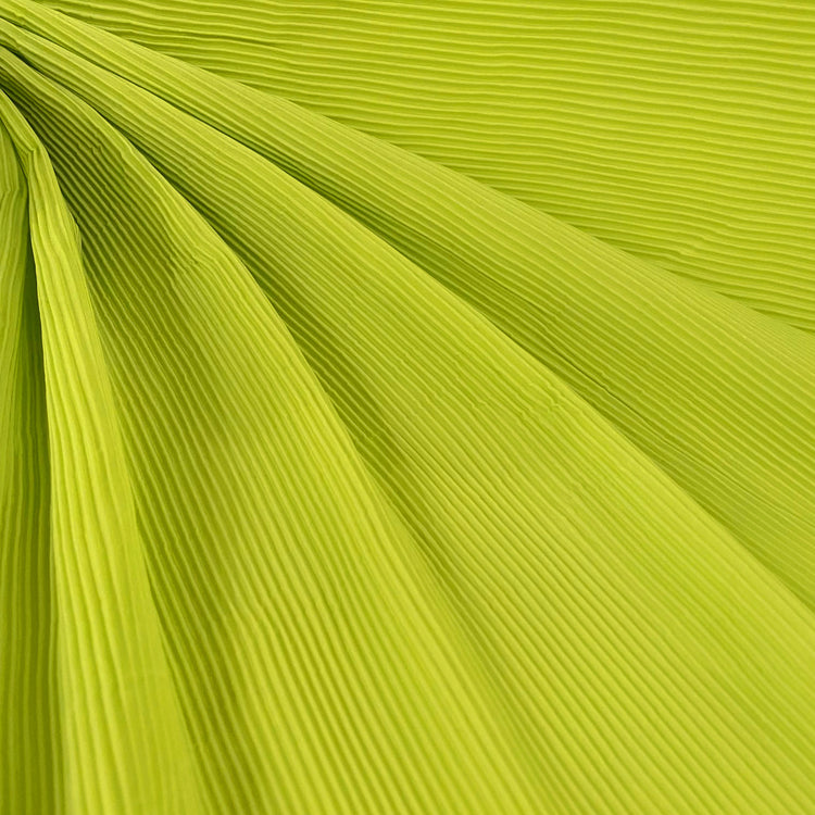 Accordion-Pleated Taffeta - Green Yellow