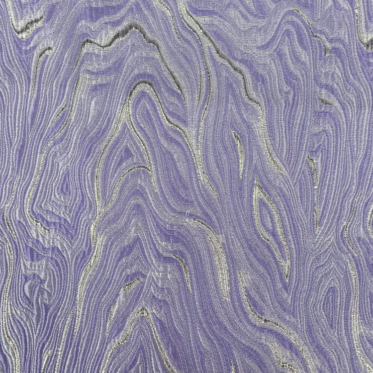 Contour Wave Brocade -  Pale Purple/Silver Metallic