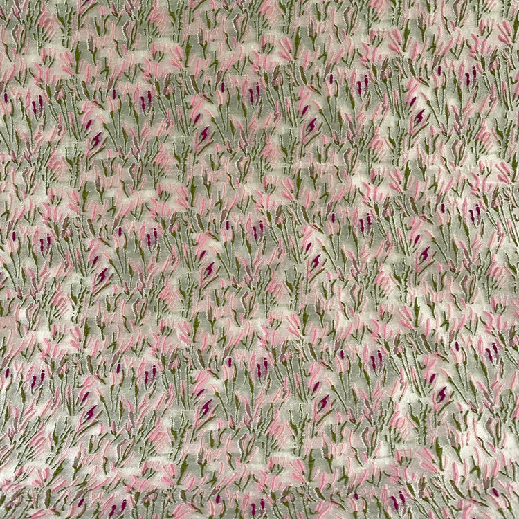 Bulrush Flower Jacquard - Magenta/Light Pink/Spring Green/White