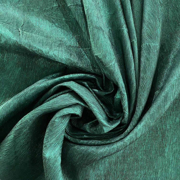 Bonded Creased Organza Metallic - Green