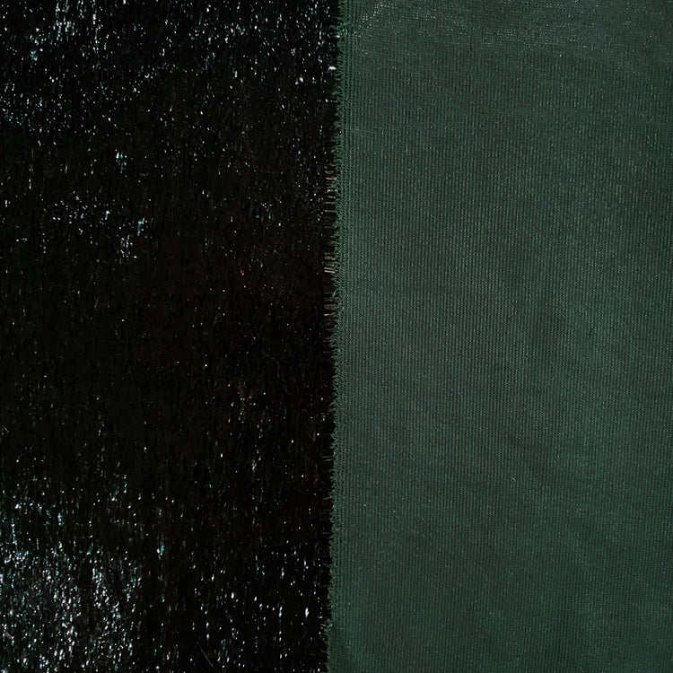 Brushed Metallic Long-pile Velvet - Dark Viridian